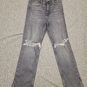 Distressed Gray Women's Jeans